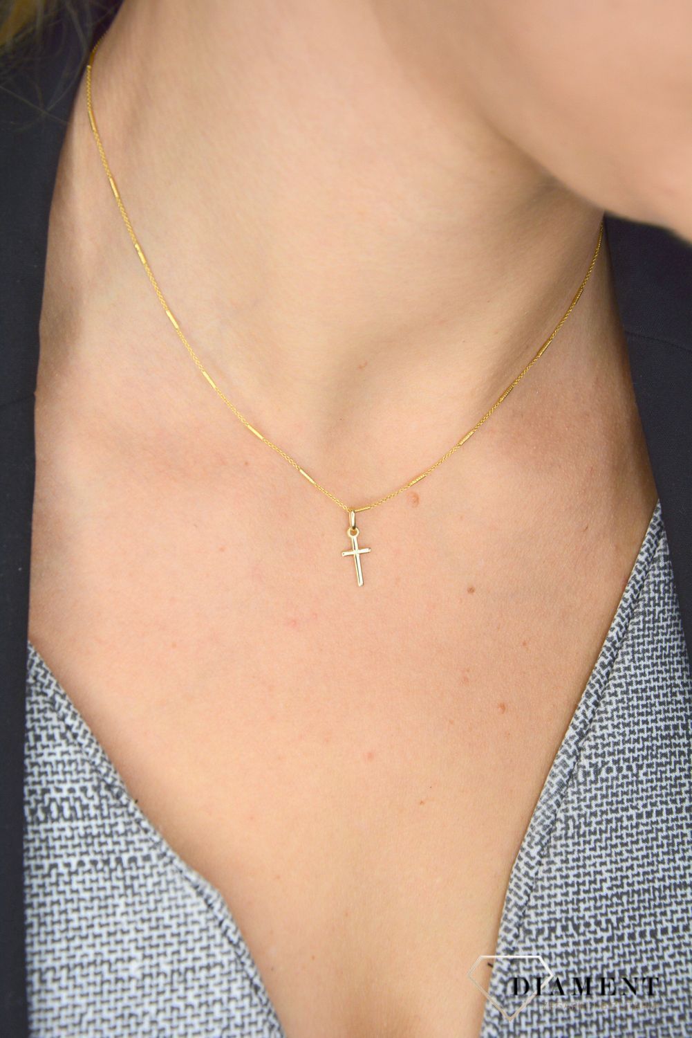 Złoty łańcuszek 585 o szerokości 1 mm DIA-LAN-1079-585 1mm.jpg